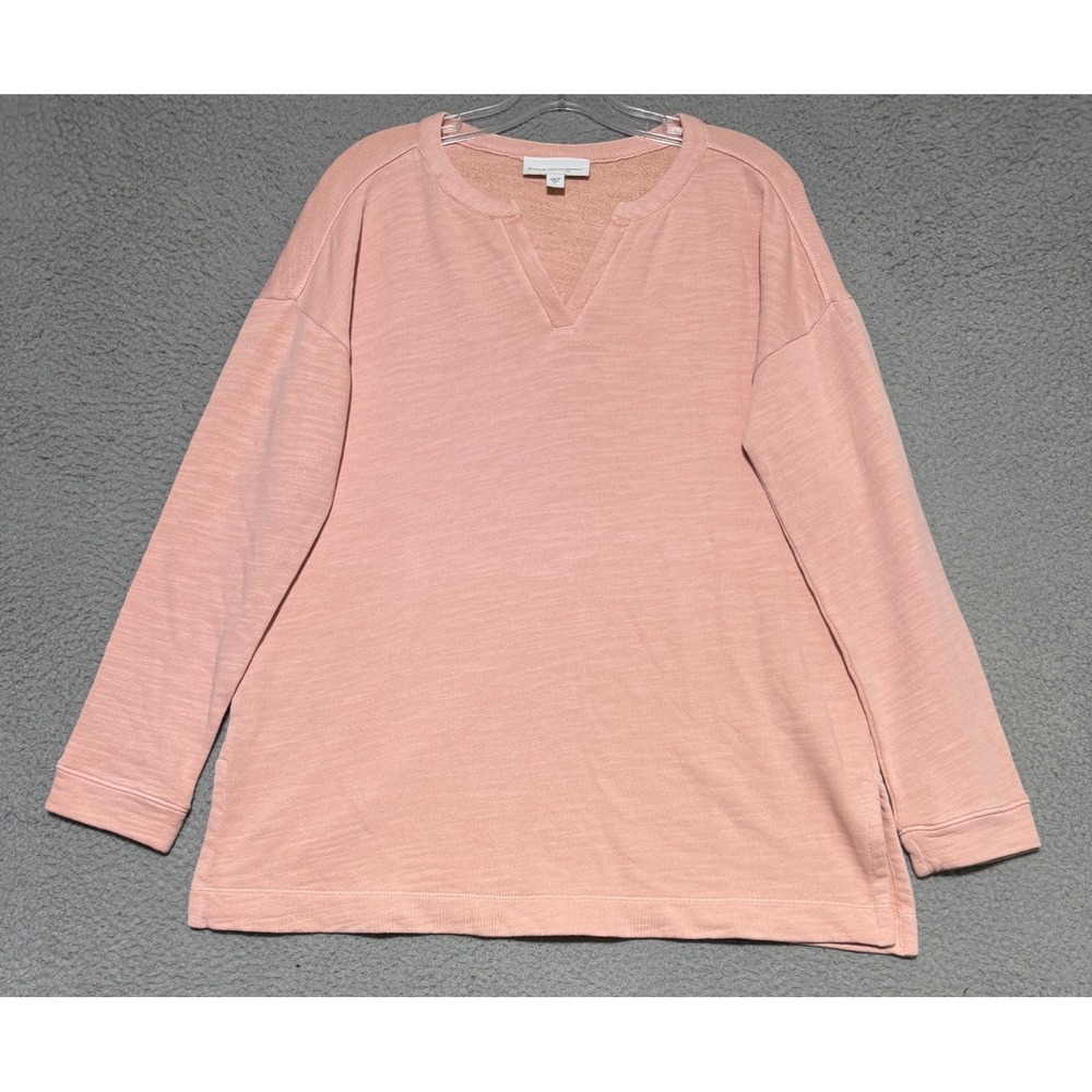 Purejill v-neck long sleeve Peach sweatshirt Womens Small Organic Cotton